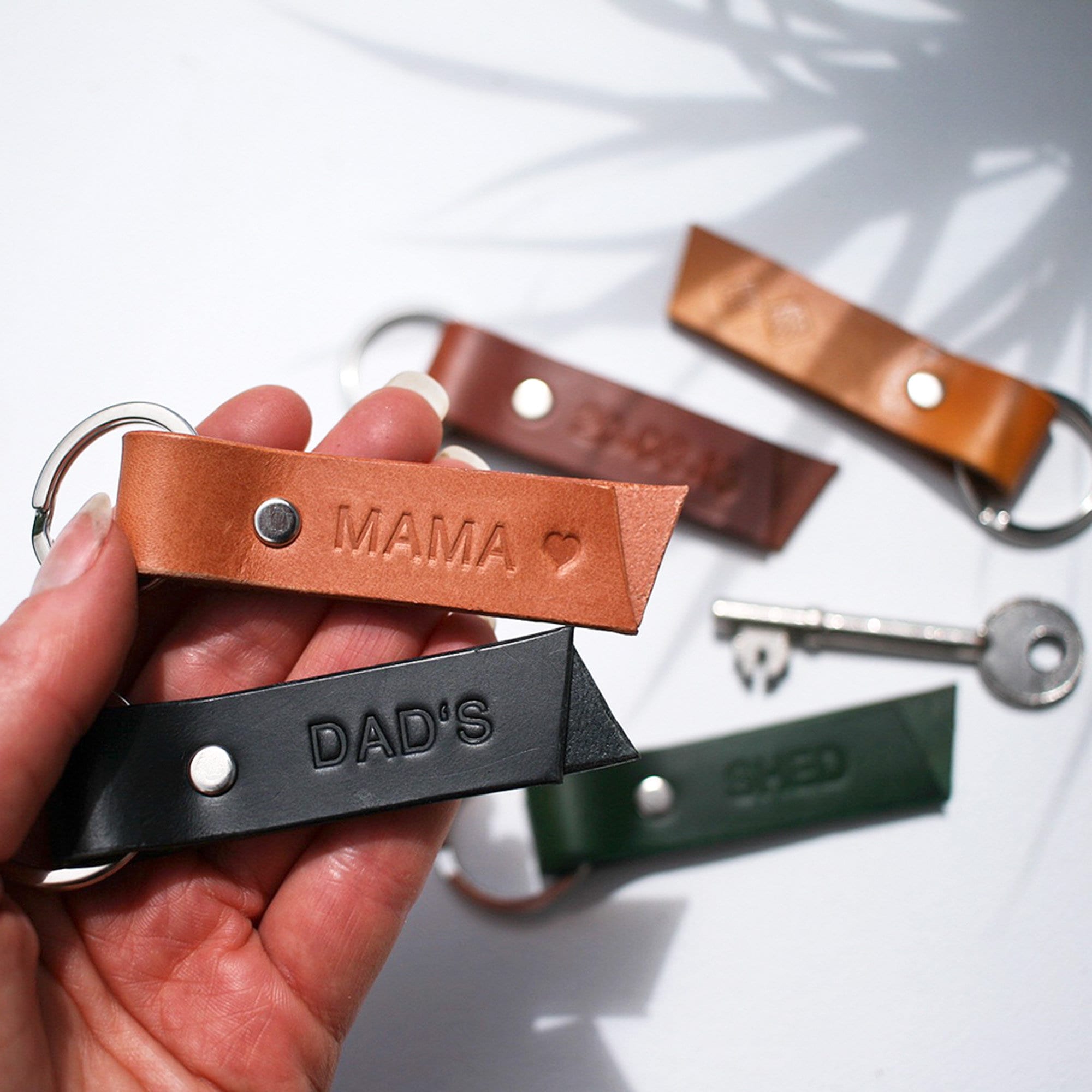 Personalised Italian Leather Keyring