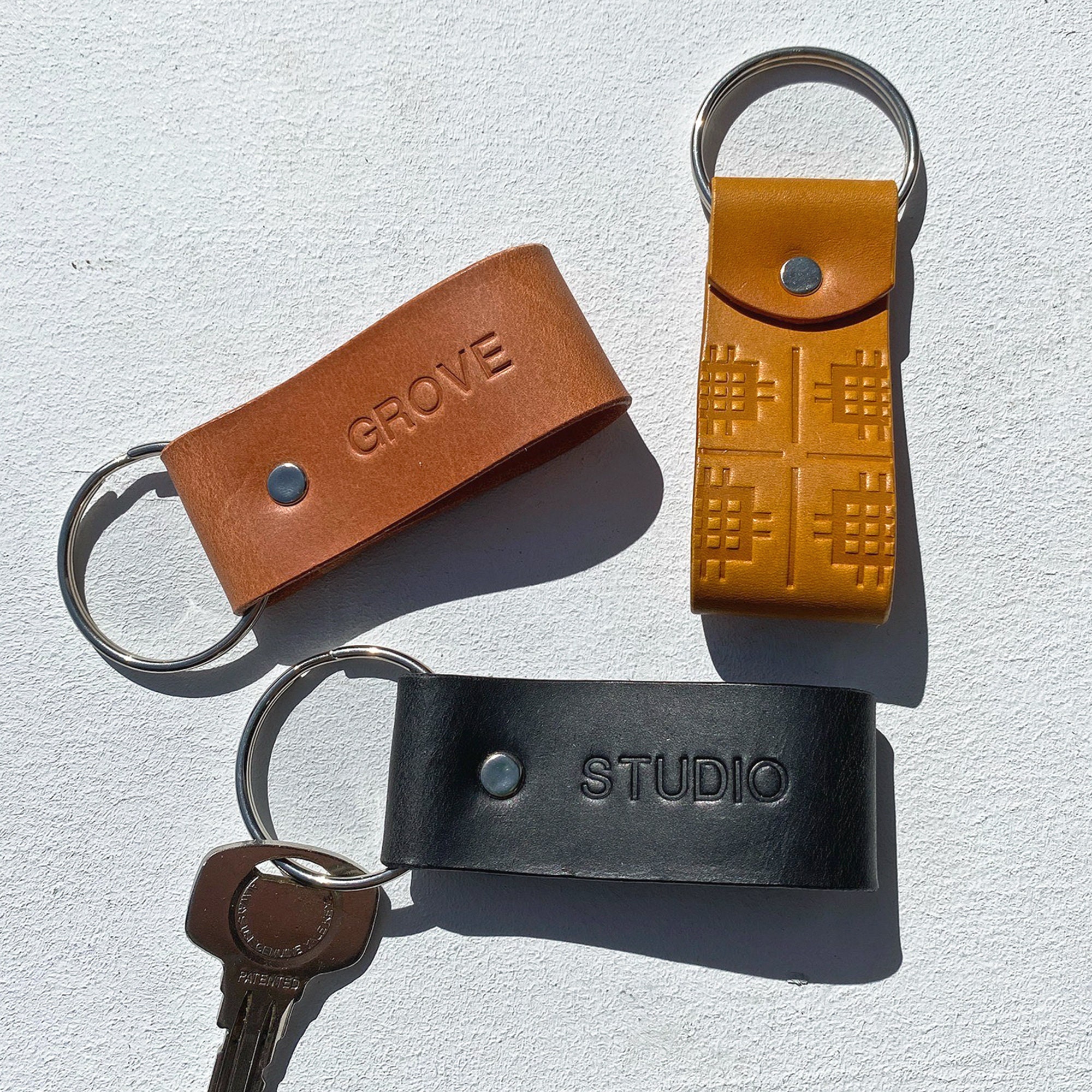 Personalised Leather Keyring With Welsh Design Detail