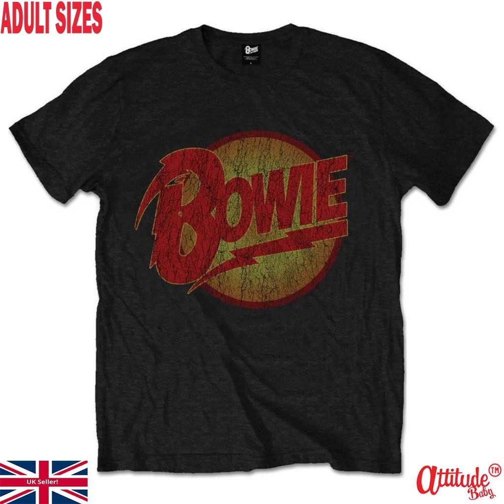 Bowie Adult T Shirts-Bowie Official Licensed Merchandise-Unisex-Official Rock Merchandise-Fathers Day Presents