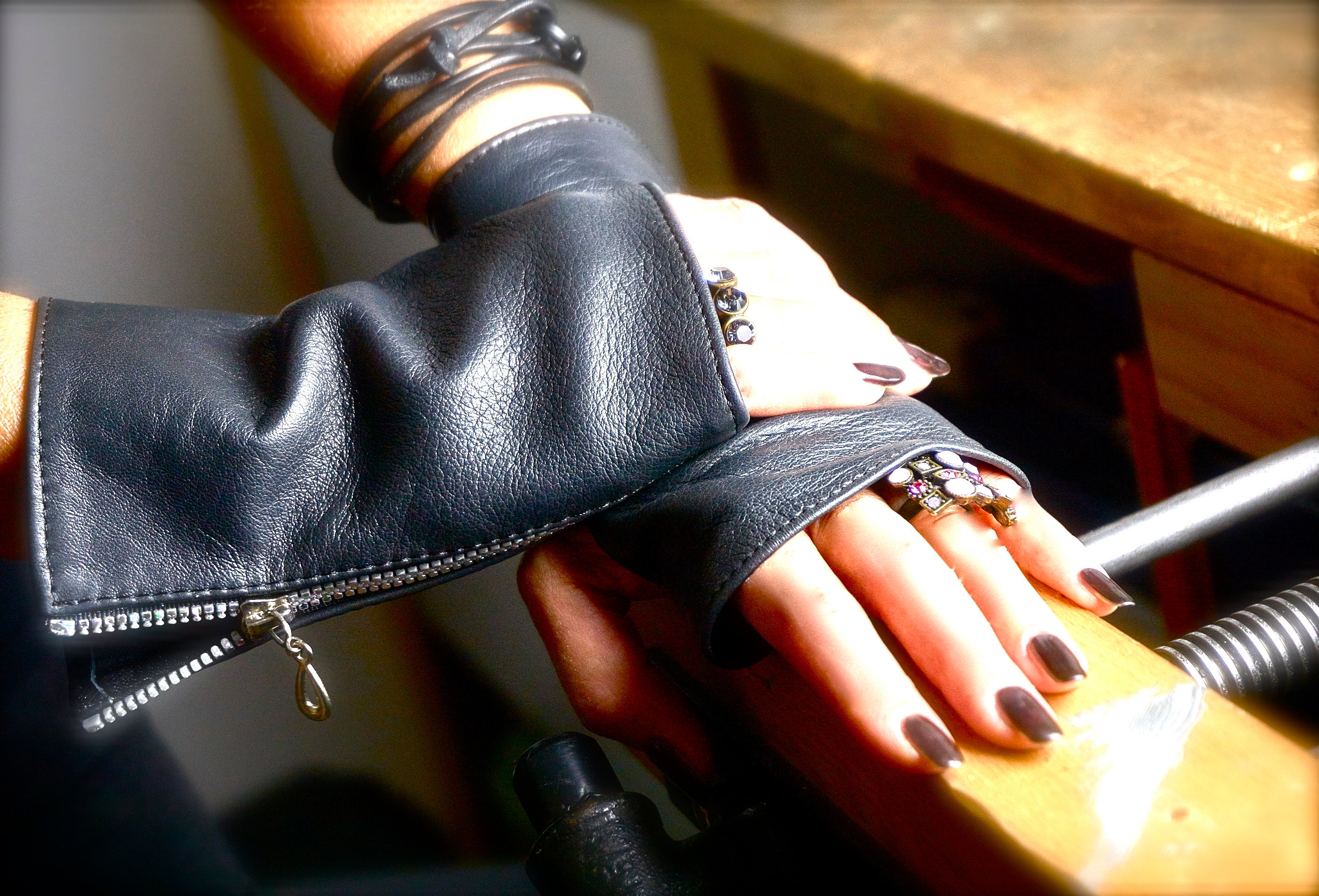 Leather glove play