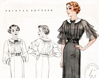 S Wartime High Neck Pussy Bow Tea Frock Pdf Instant Etsy