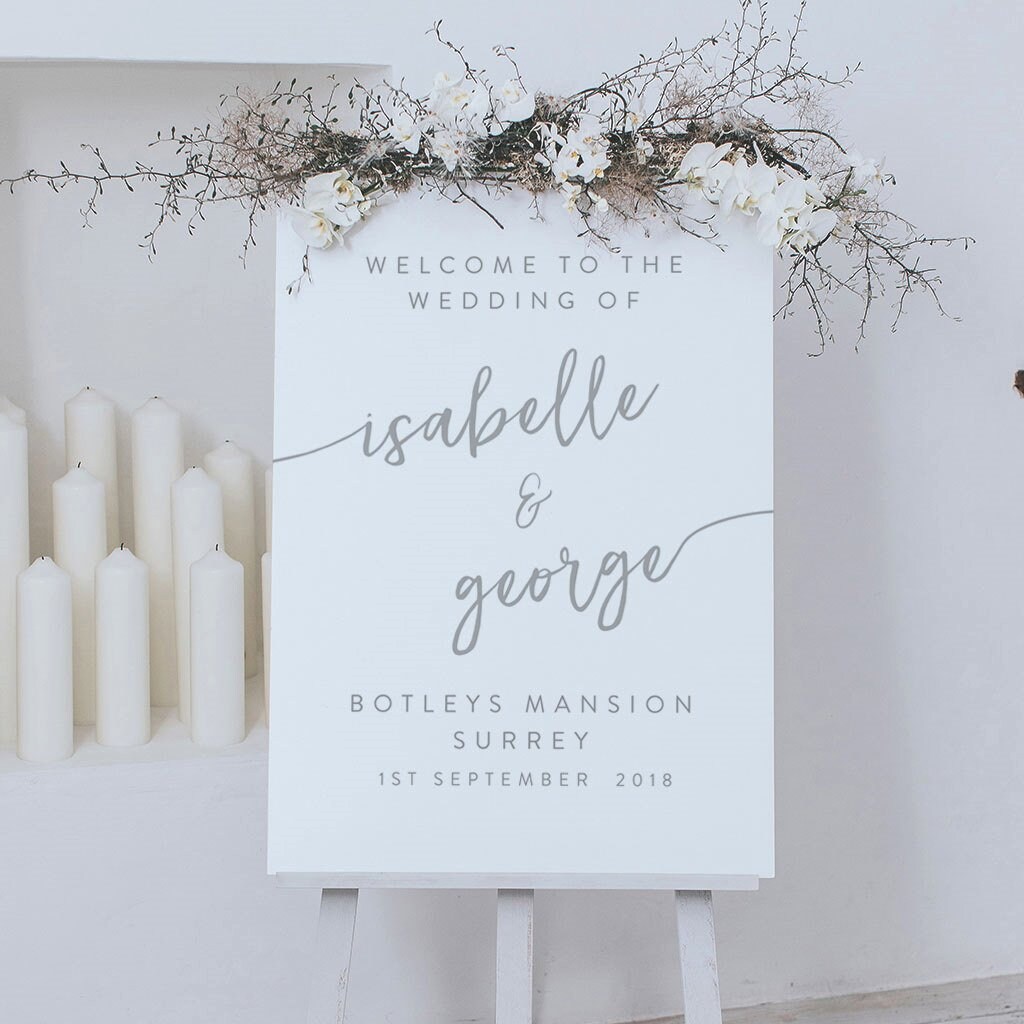 Wedding Sign With Relaxed Calligraphy Style Font - Personalised Welcome To Your Day Signage