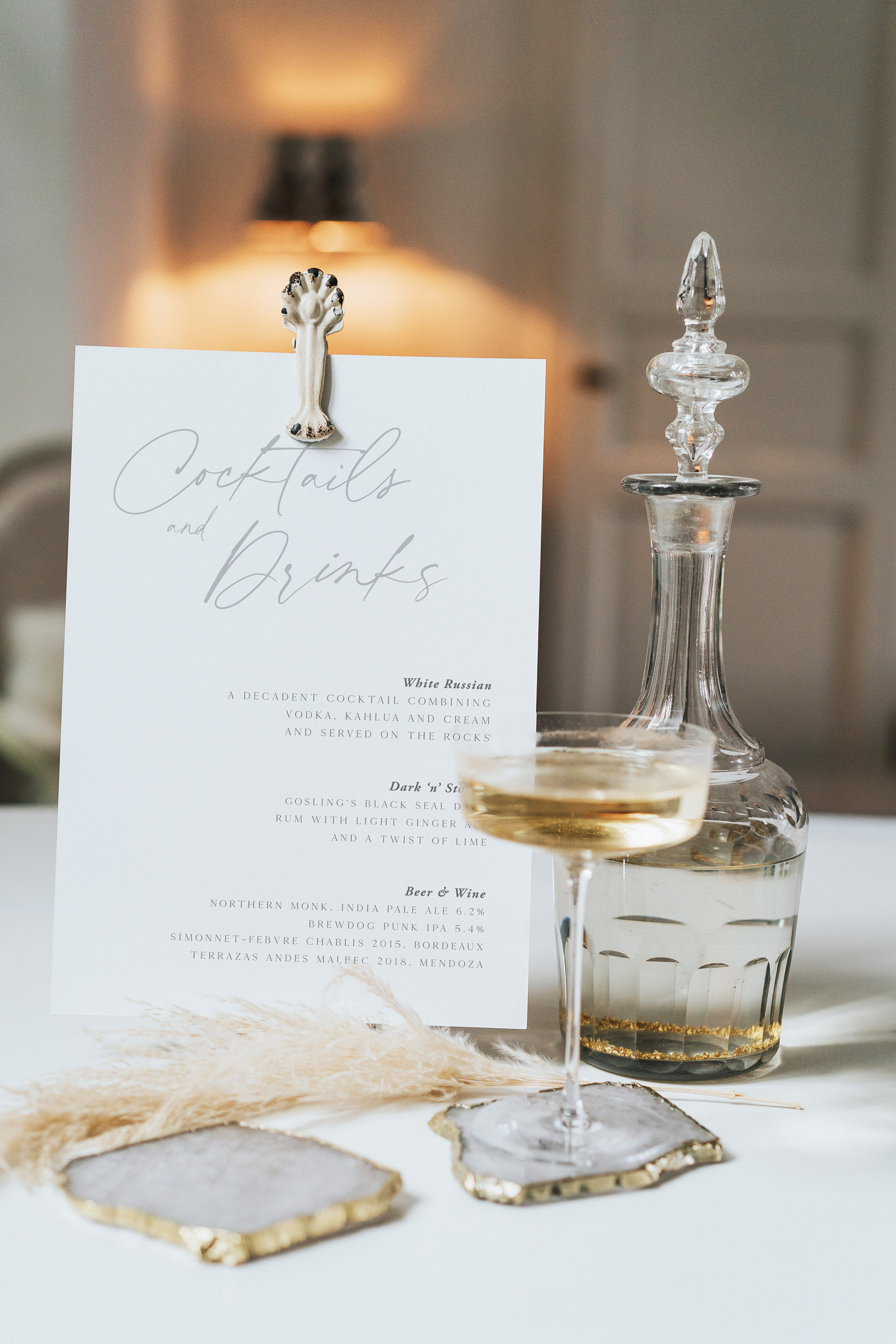 Wedding Bar Menu - Cocktail Drinks Sign