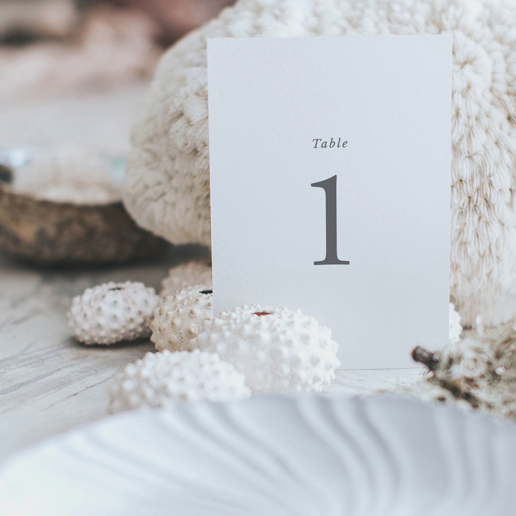 Simple Wedding Table Number Cards - Table Name Cards