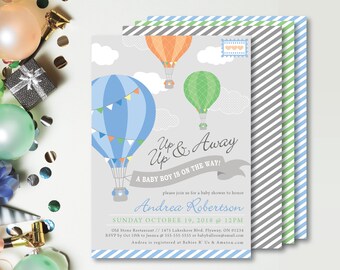 Hot Air Balloon Up Away Travel Theme Printable Etsy