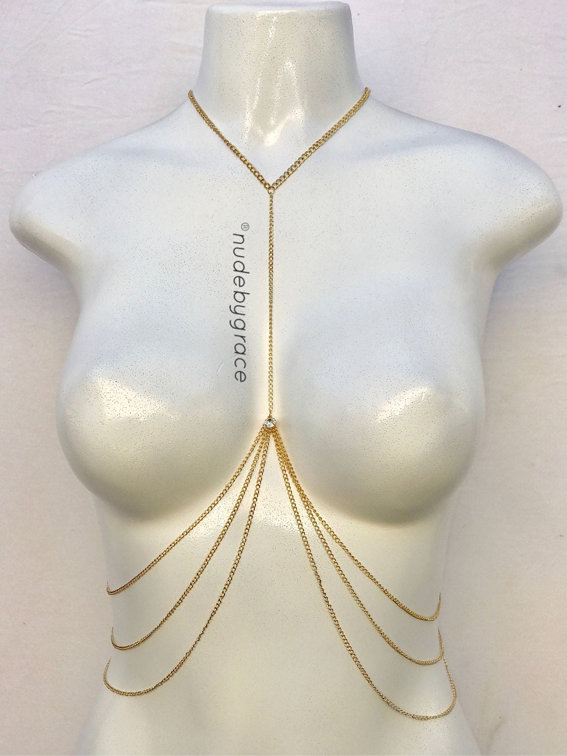 Gold Body Chain Crystal Body Chain Bikini Body Jewelry Etsy