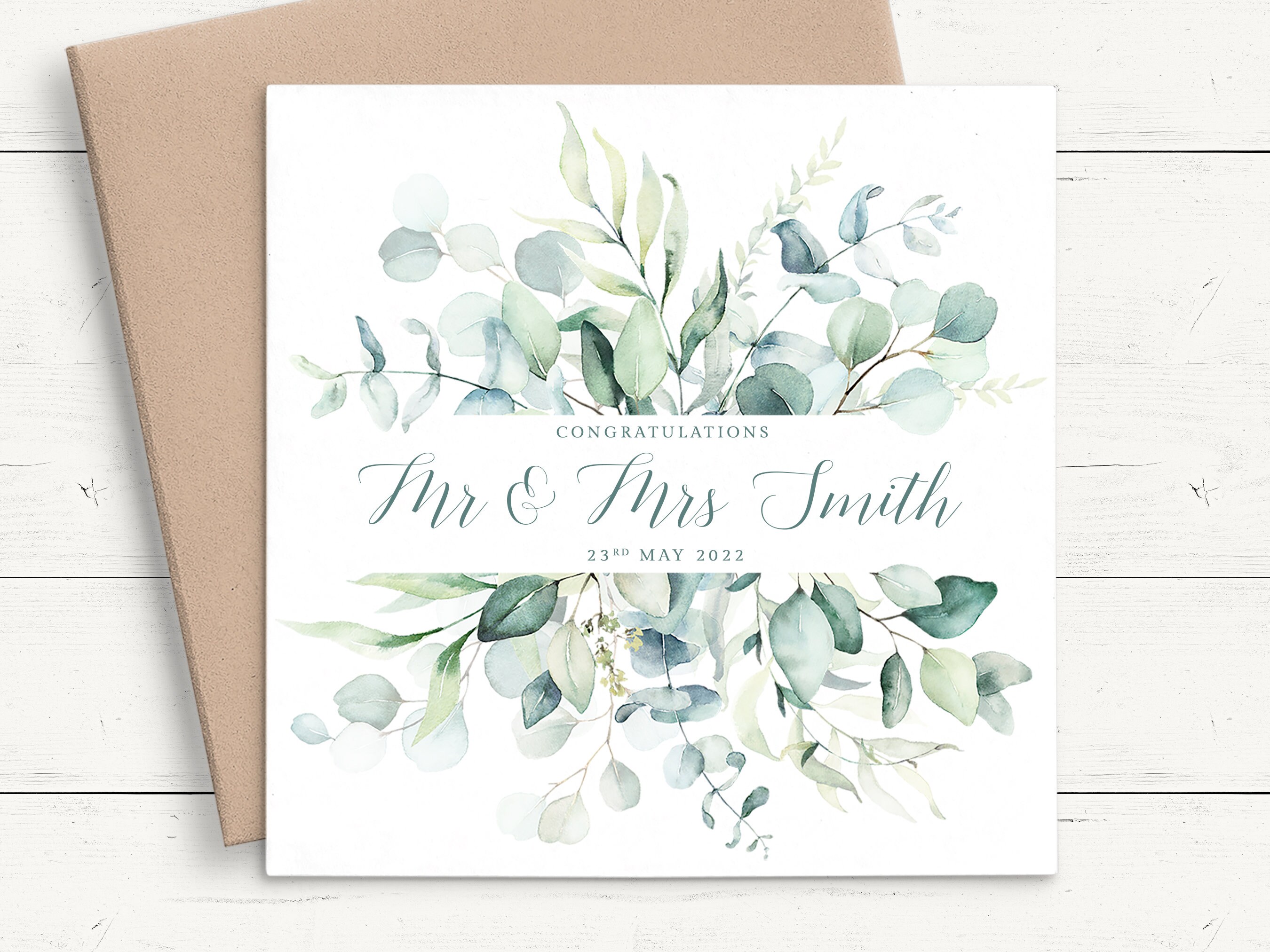 PERSONALISED Newlyweds Bride And Groom Wedding Card Wild Etsy UK