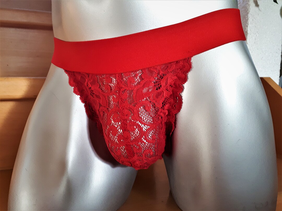 String Lace Sinful Blood Red Wide Elastic Band Sexy Lingerie Gay Sissy Unique Etsy