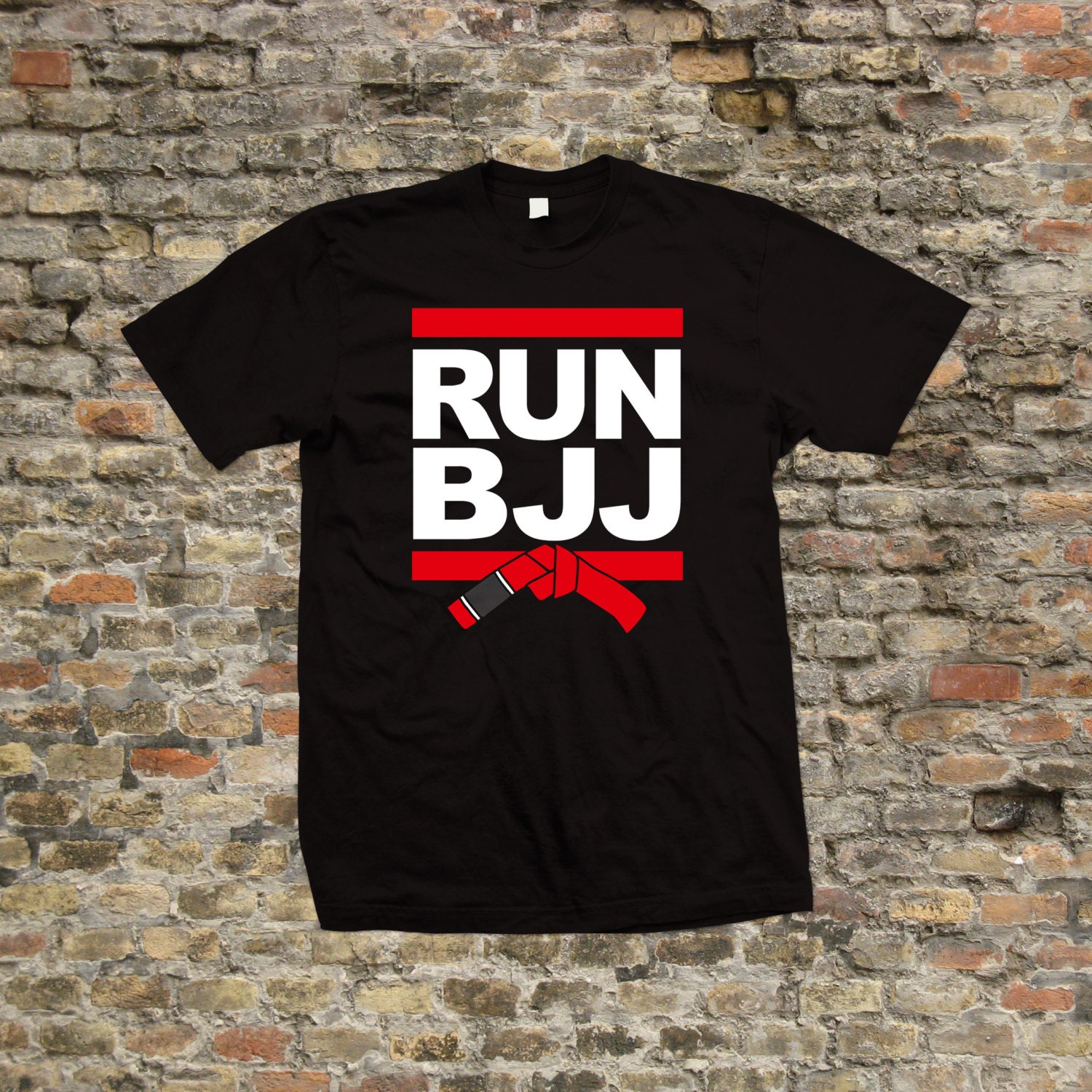 Run Bjj Jiu Jitsu T Shirt 100% Cotton - 1973