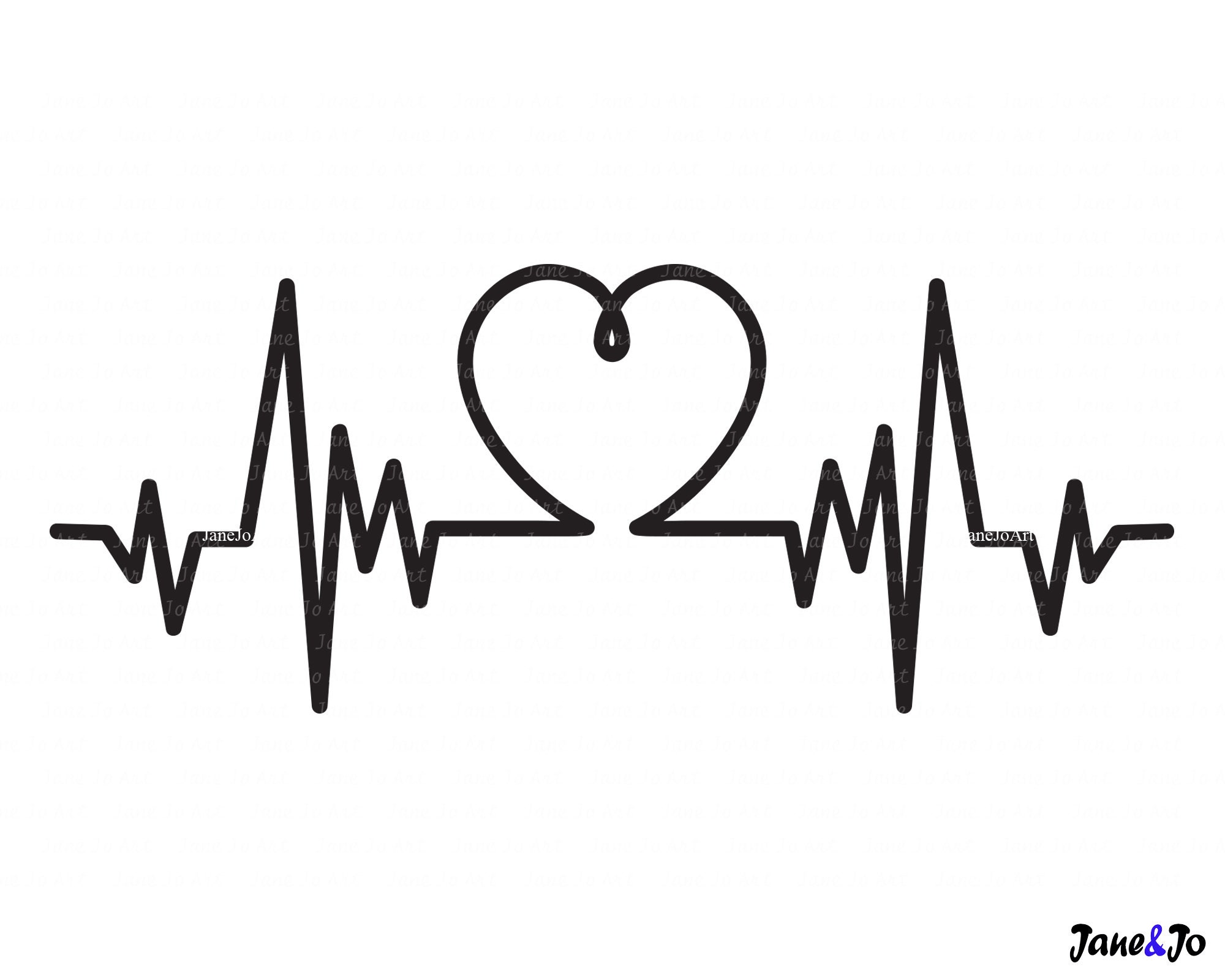 Heartbeat Line Svg Ekg Svg Heartbeat Clipart Vector Cut Files Circut