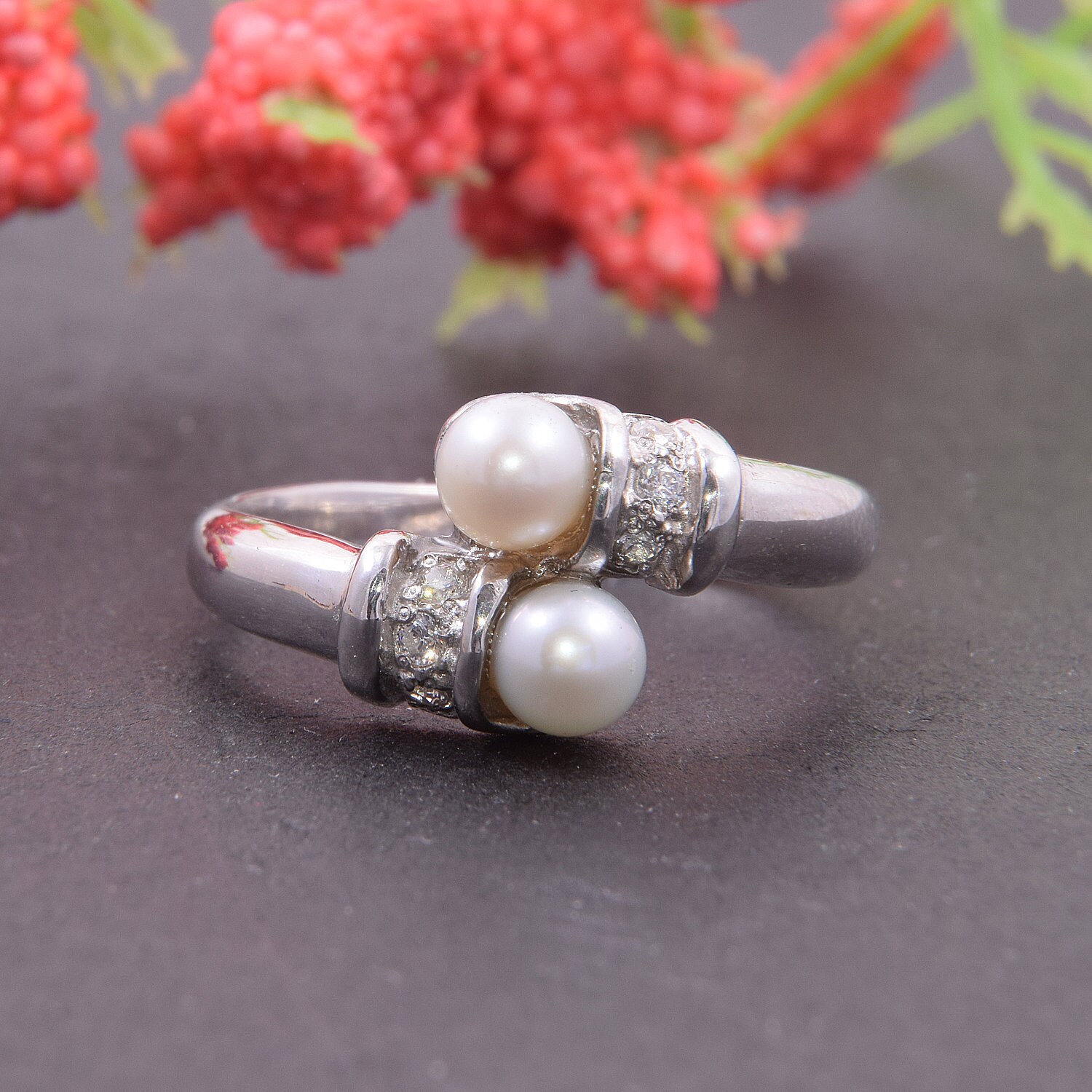 Pearl ring, Stackable ring, Elegant ring, Woman silver ring, Pearl silver ring, White pearl ring, Unique silver ring, Promise silver ring