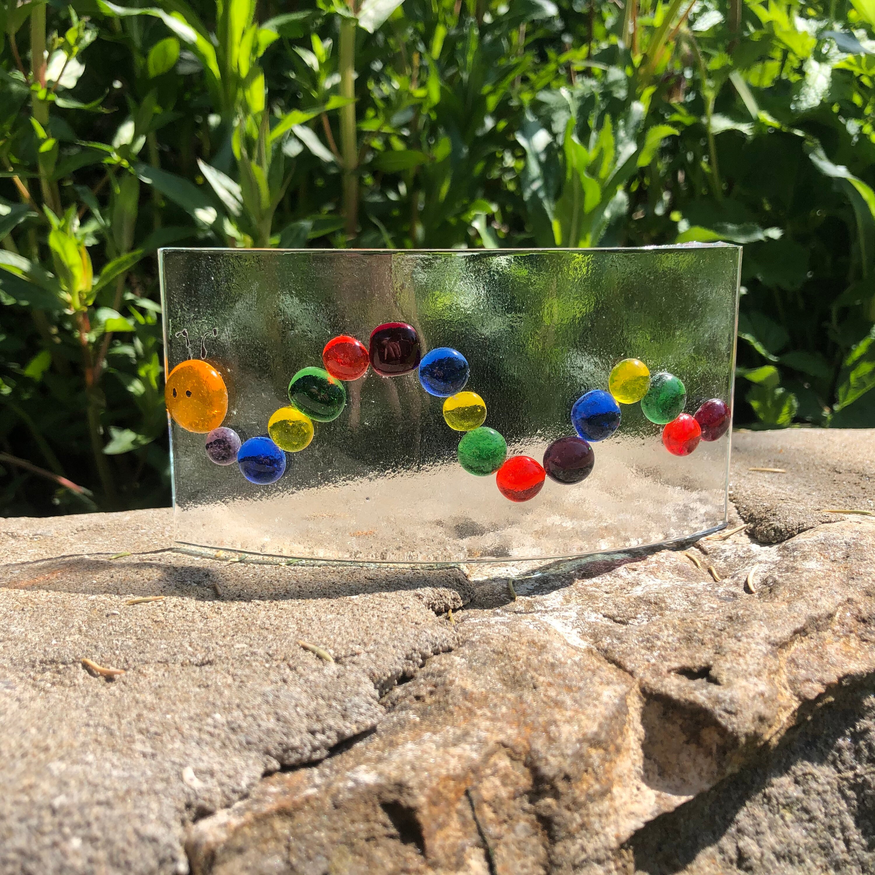 Sale Fused Glass Rainbow Caterpillar Arc Gifts Birthday Nhs
