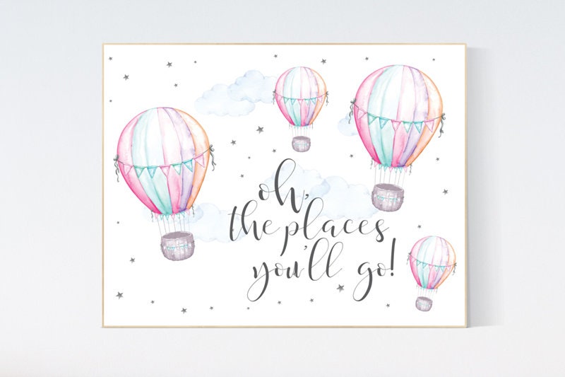 Nursery Decor Neutral Nursery Decor Hot Air Balloon Nursery Decor Nursery Wall Art Hot Air