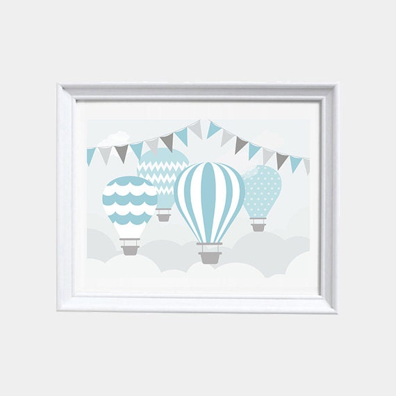 Baby Boy Room Decor Hot Air Balloon Nursery Nursery Print Etsy