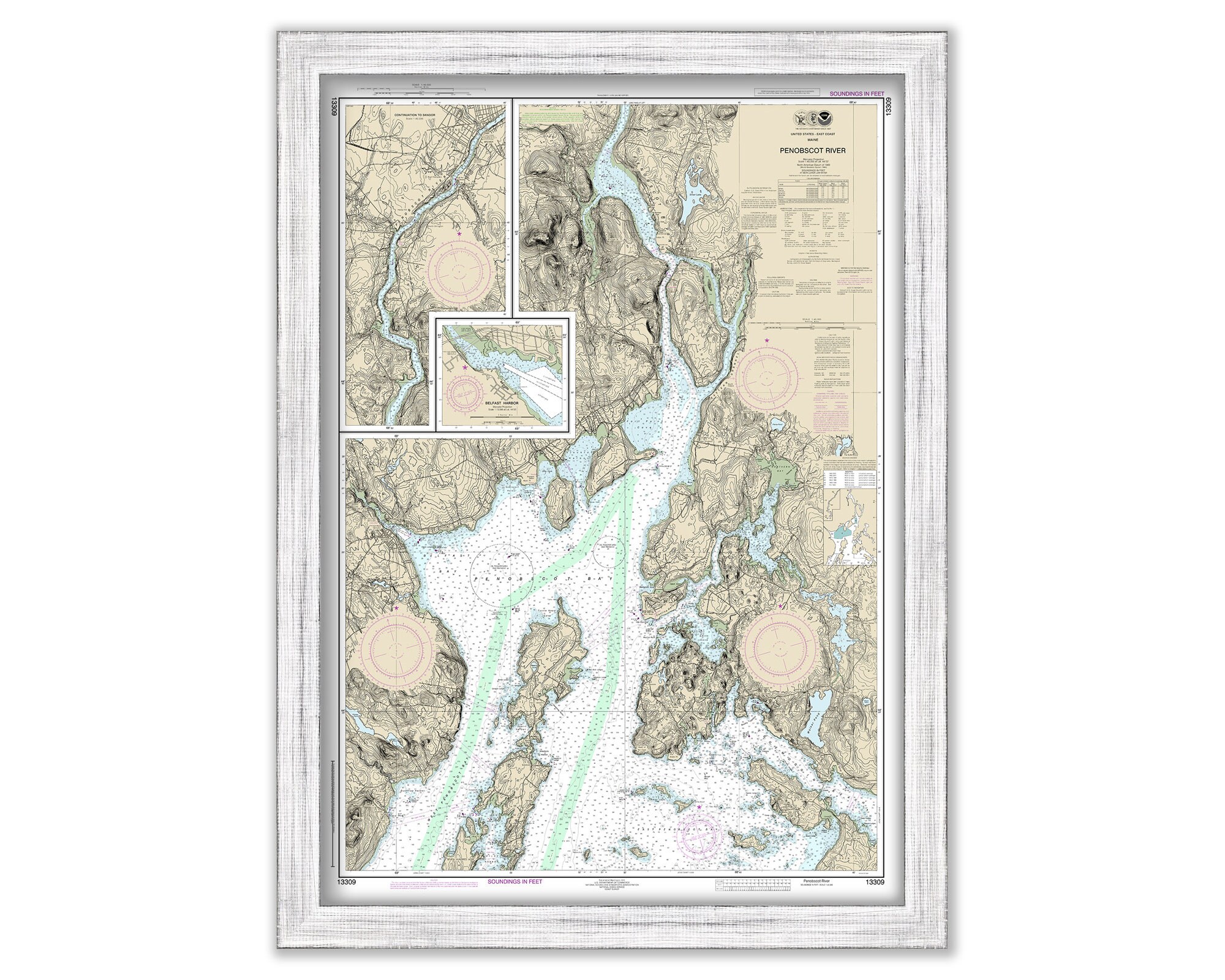 PENOBSCOT RIVER Maine Nautical Chart 2019