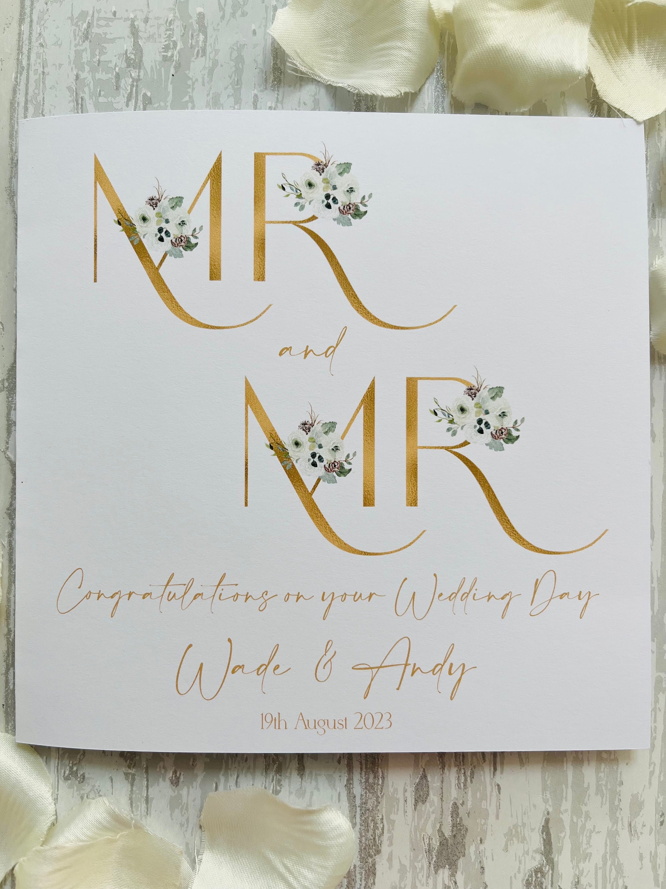 Mr Mr Card Mrs And Mrs Card Gay Wedding Card Personalised Wedding Card Wedding Card Gay