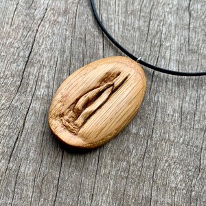 Vulva Vagina Realistic Design Wood Pendant Necklace Hand Etsy