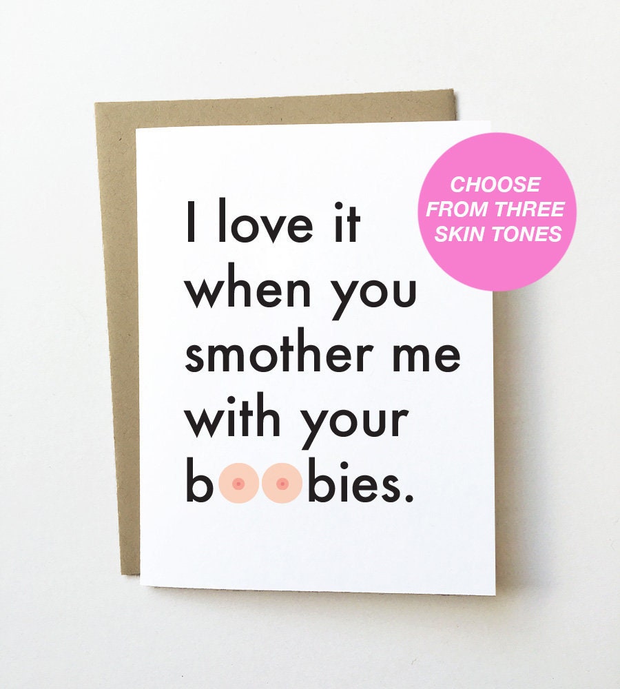 Naughty Boob Card Etsy
