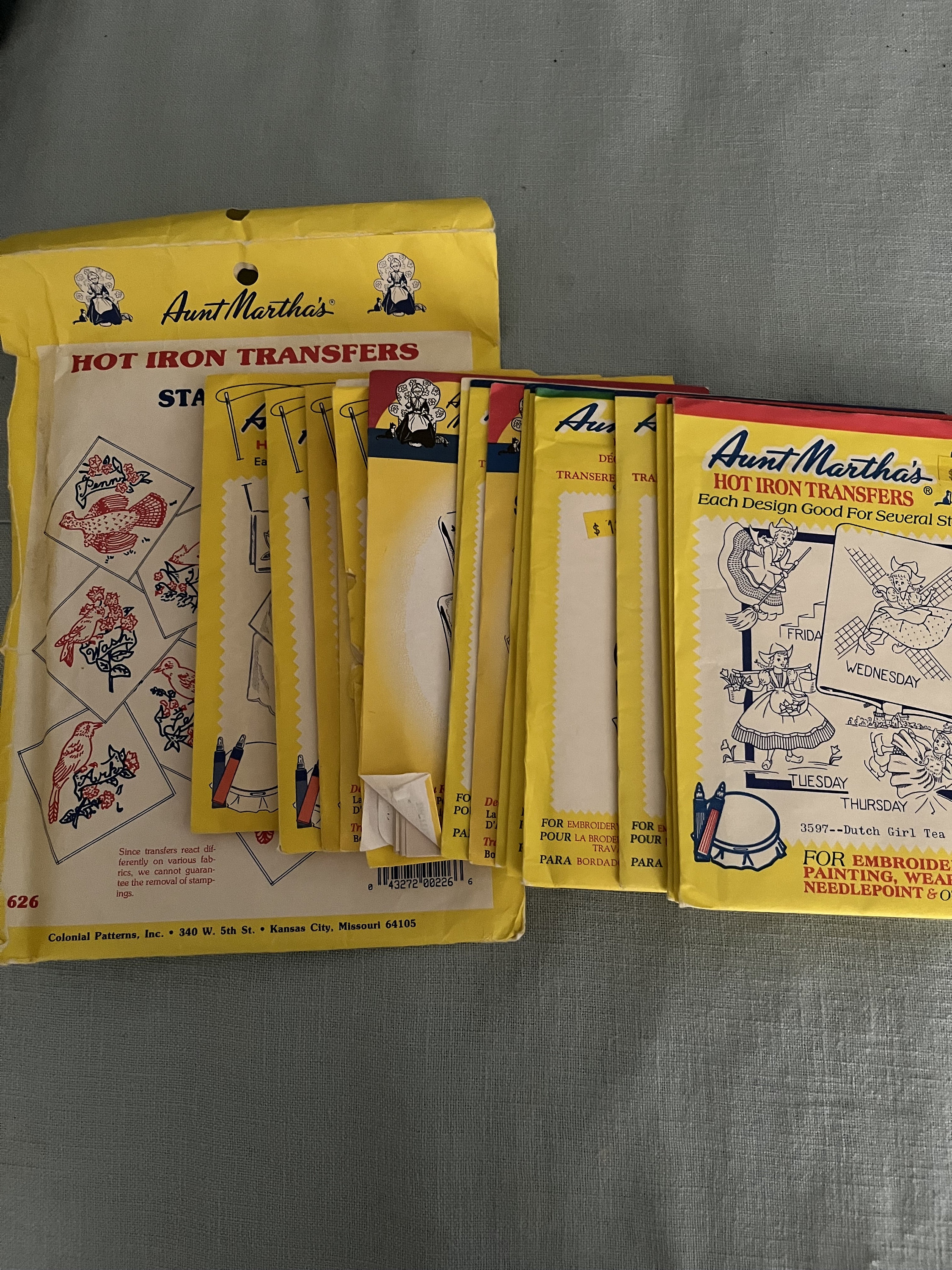 Aunt Martha S Hot Iron Transfers Lot Of Uncut Tattered Envelopes But Contents Complete Etsy