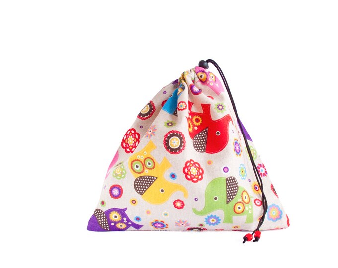 drawstring pouch. fabric gift bags.