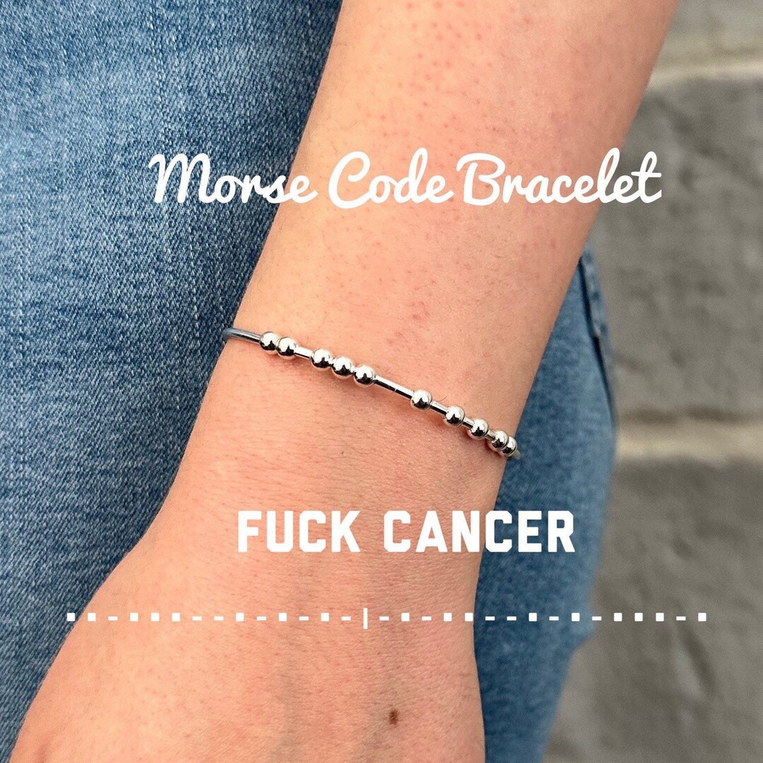 Fuck Cancer Morse Code Bracelet Cancer Survivor Gift Cancer Awareness