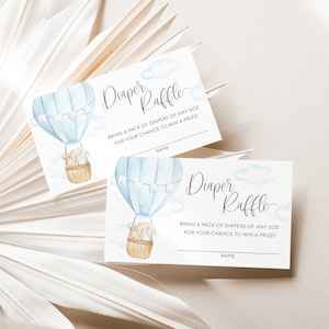 Diaper Raffle Ticket Hot Air Balloon Baby Shower Theme Up Up And Away Adventure Awaits