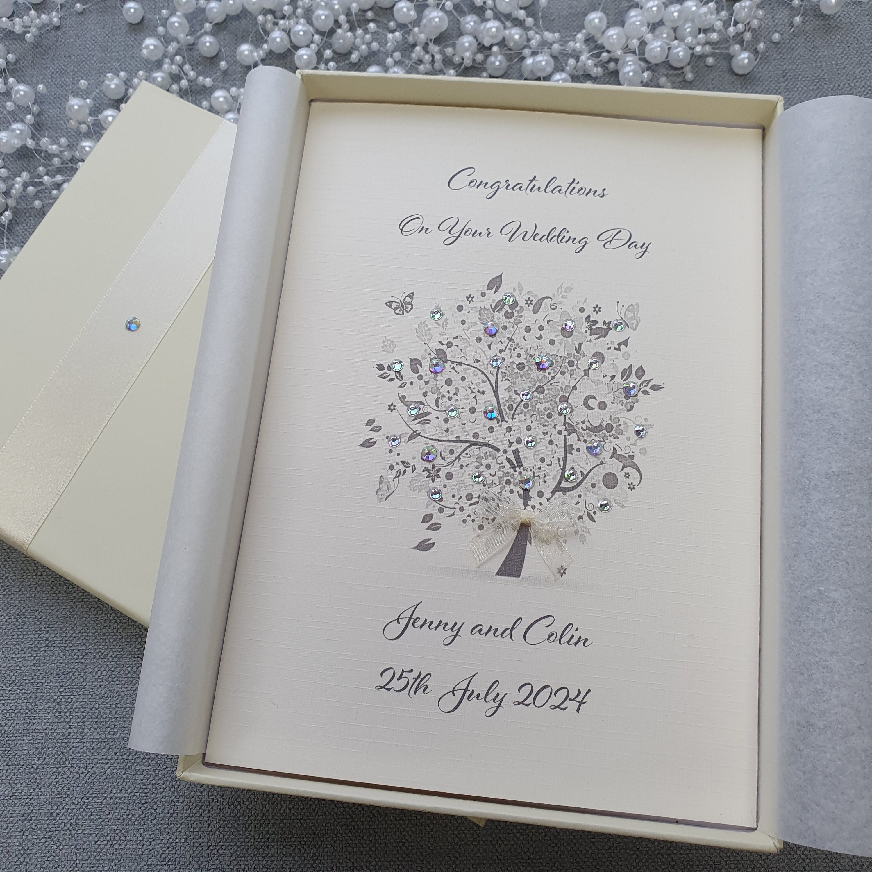 Luxury Wedding Day Congratulations Card Handmade Personalised Boxed Or