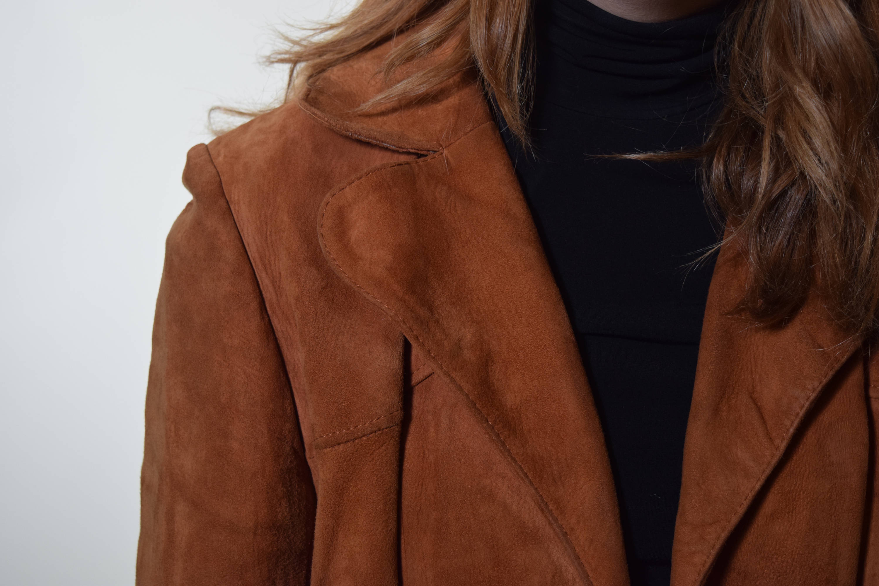 chestnut brown,vivid green 1970"s vintage soft suede leather chestnut brown