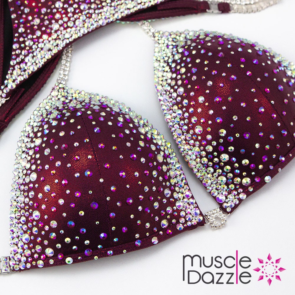 Ruby Red Competition Bikini Cb Etsy