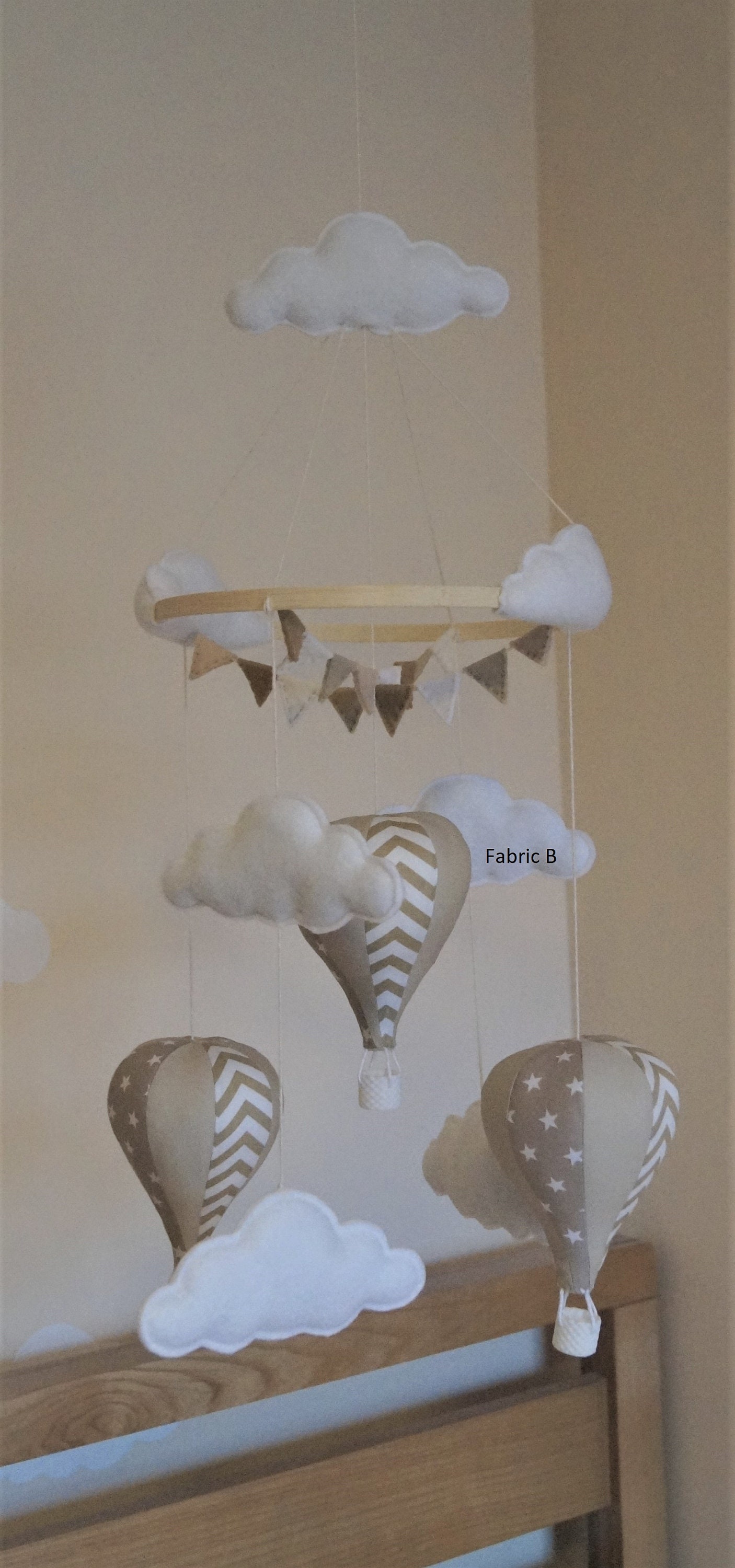 Unisex Hot Air Balloon Nursery Baby Mobile With Bunting Etsy Uk