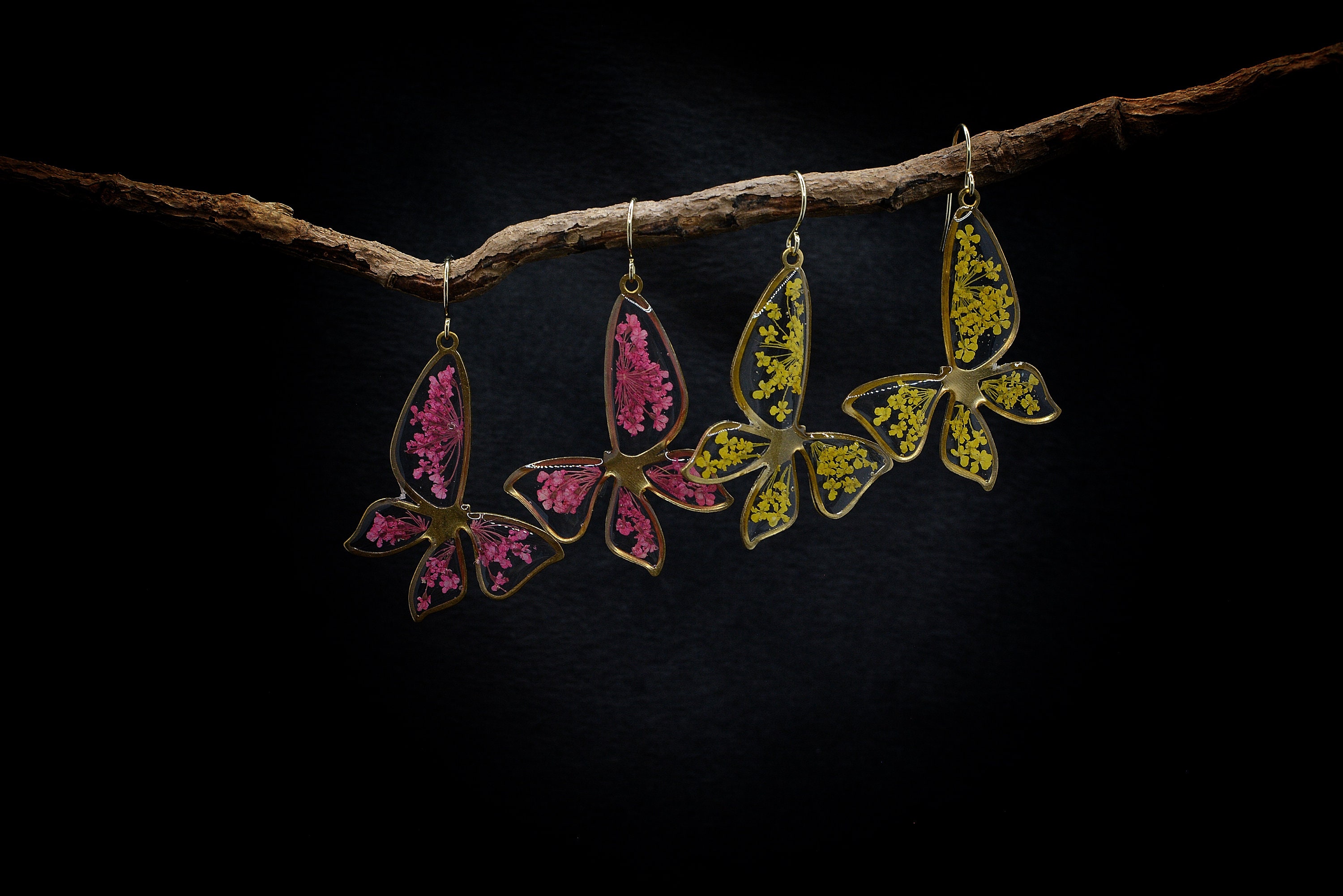 Butterfly Earrings/Butterfly Jewelry/Mothers Day Gift/Botanical Earrings/Nature Jewelry/Aesthetic Jewelry/Terrarium Jewelry/