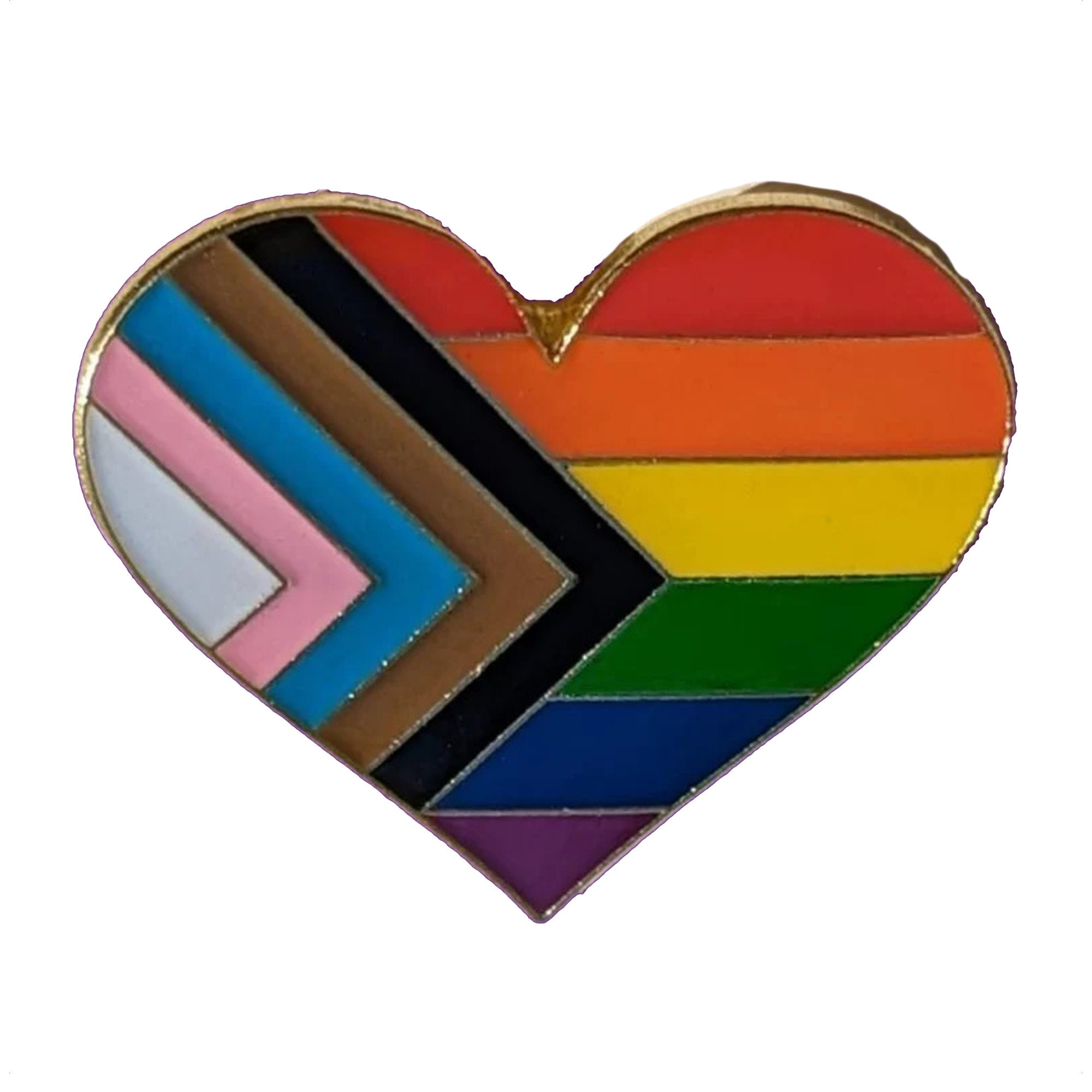 Progress Pride Flag Enamel Pin Lapel Pin Badge LGBTQ Etsy Canada