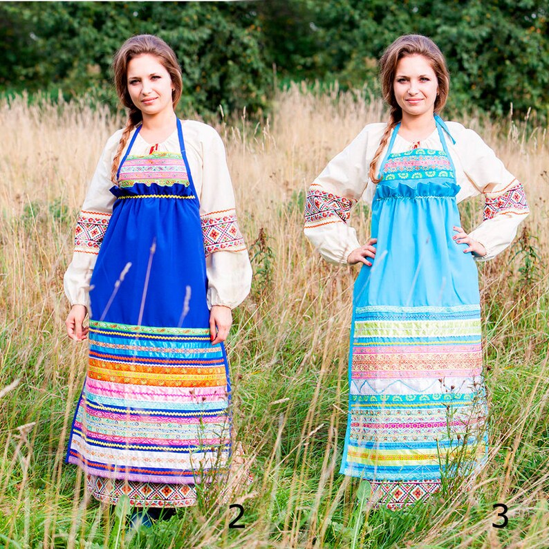 Длинное Платье С Фартуком