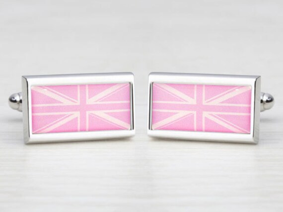 Pastel Pink Union Jack Cufflinks