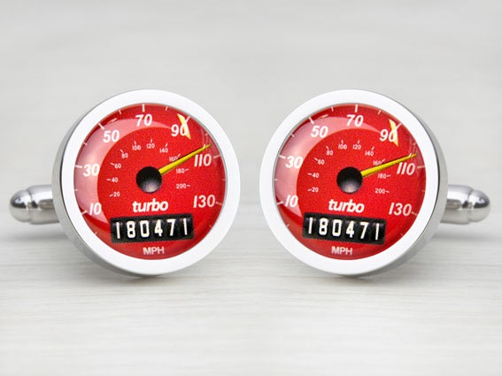 Sport Red Personalised Speedometer Cufflinks