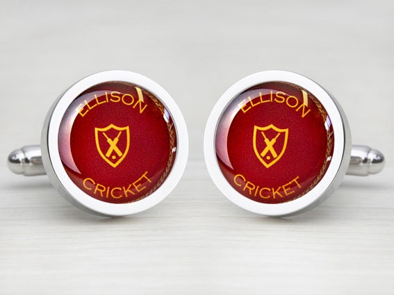 Personalised Cricket Ball Cufflinks