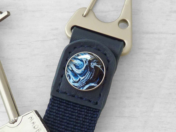 Leather-Lanyard Keyring "Mysterious Cool Waters