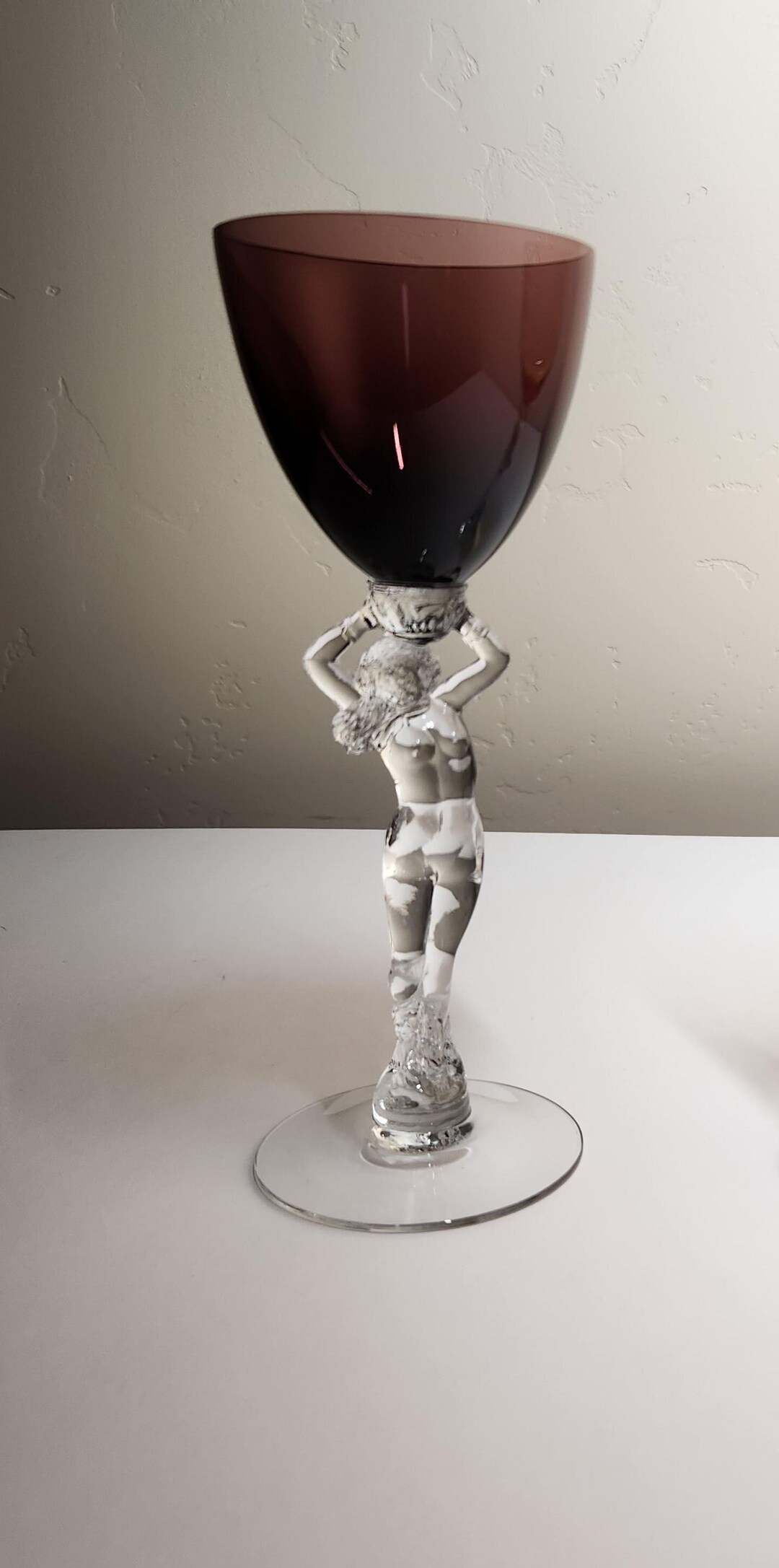 Cambridge Glass Nude Figural Claret Wine Stems In Amethyst Etsy