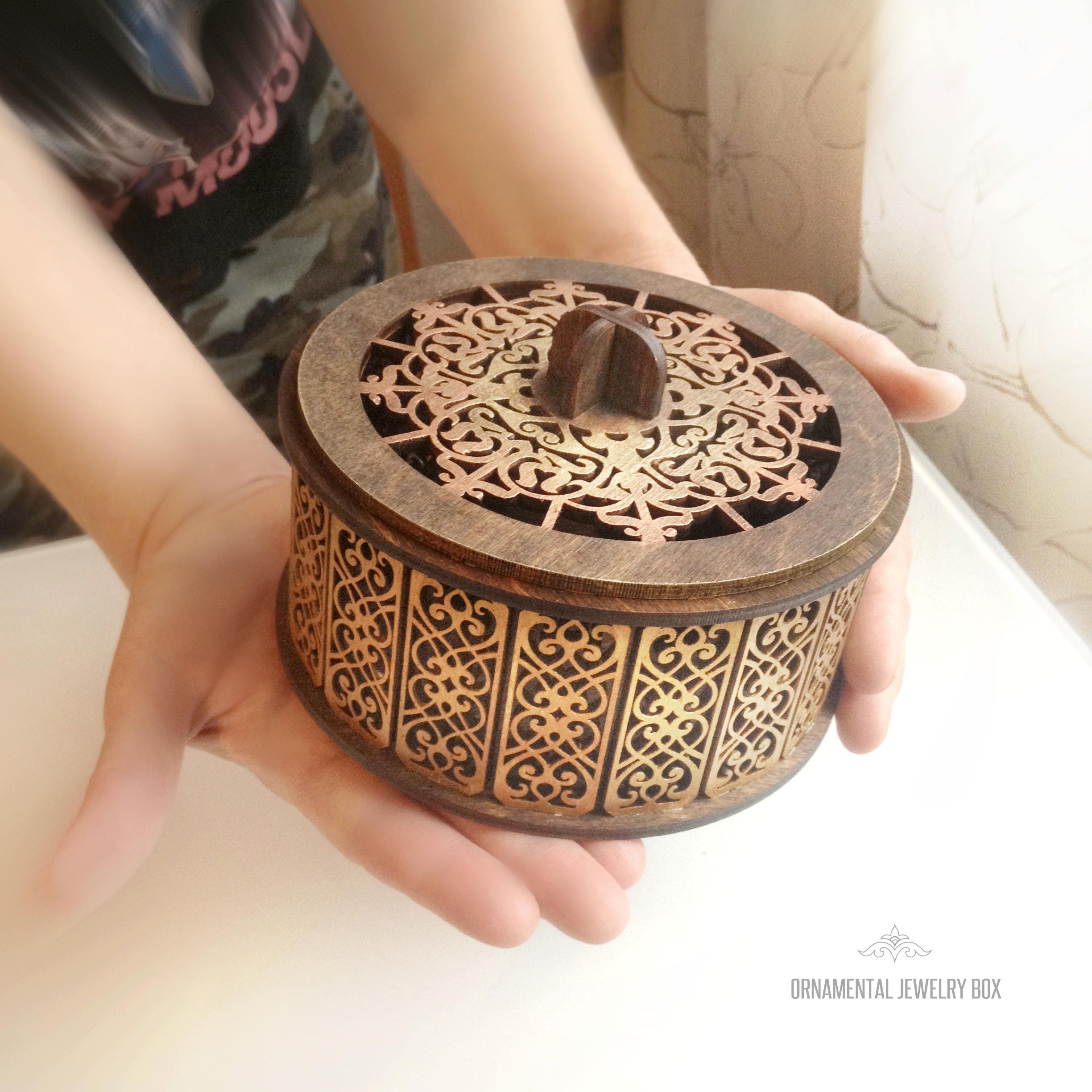 Amazing Ornamental Jewelry Box Laser Cut Box Wood Box Etsy