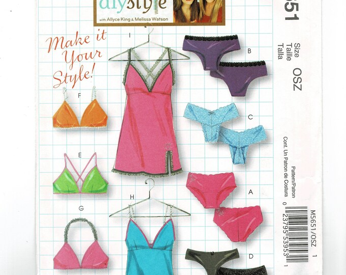 Mccall S M Lingerie Sewing Pattern Uncut Size Panties Bras Camisole Slip Etsy