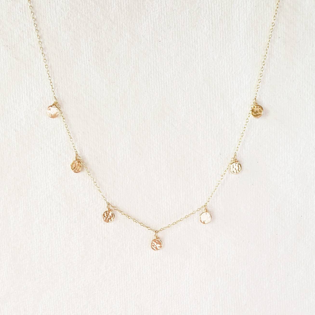 7-Disc Gold Dangle Necklace