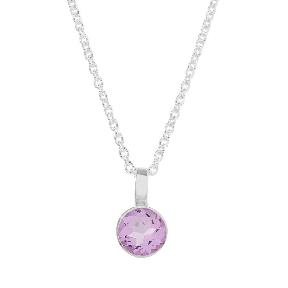 Solo Amethyst Necklace, Gemstone Purple February Birthstone Balance Necklace