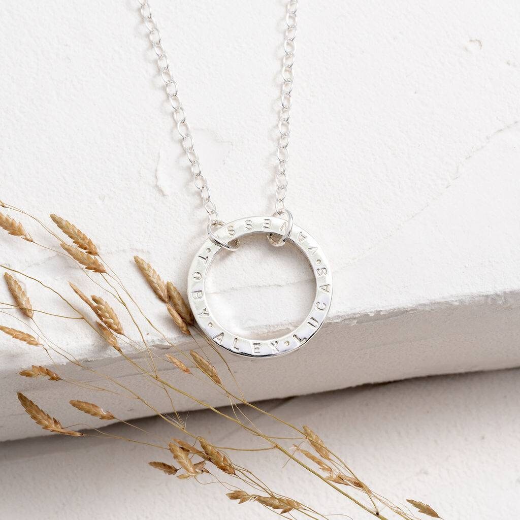 Modern Silver Halo Necklace