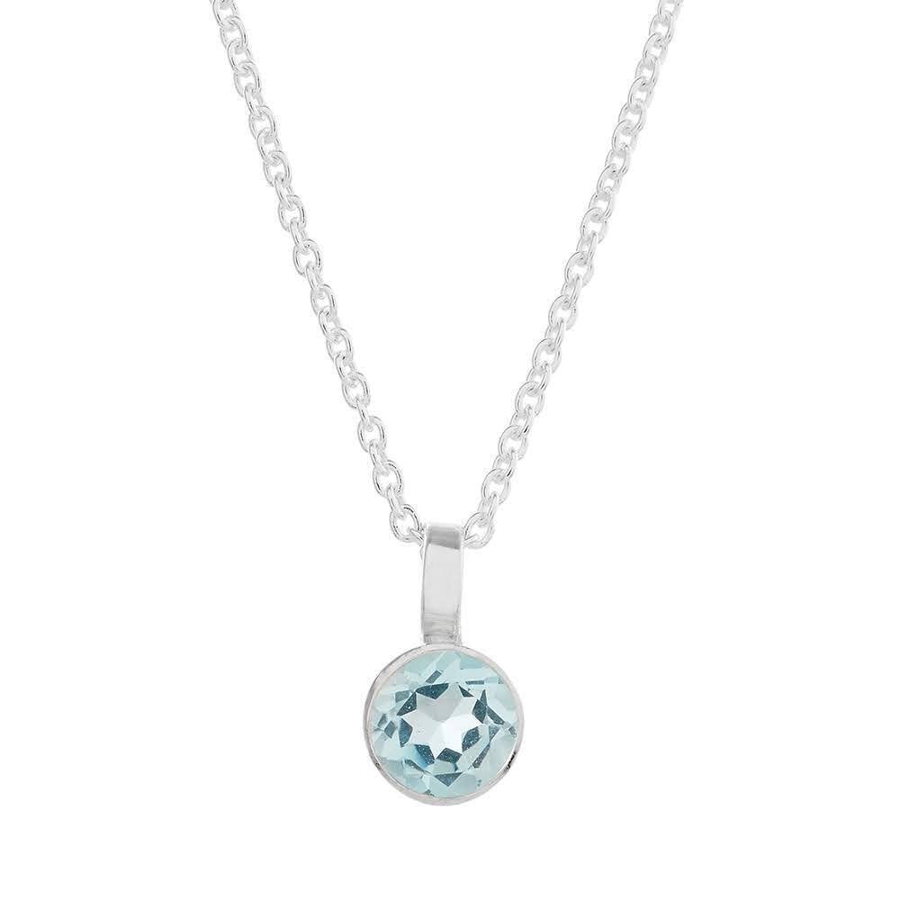 Solo Sky Blue Topaz Necklace, Gemstone December Birthstone Layering Vanessa Plana