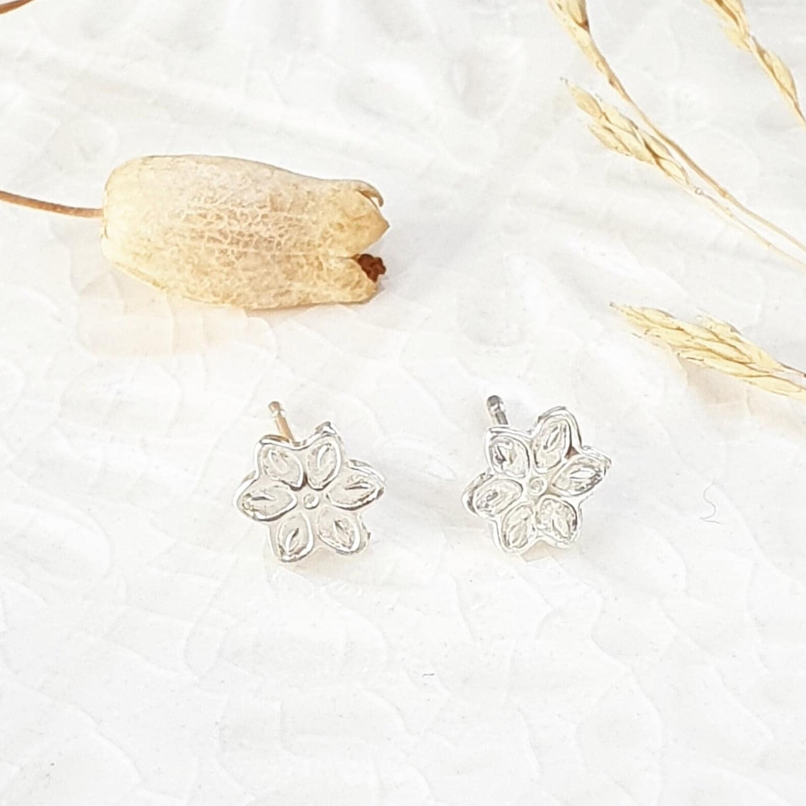 Flower Silver Studs - Recycled