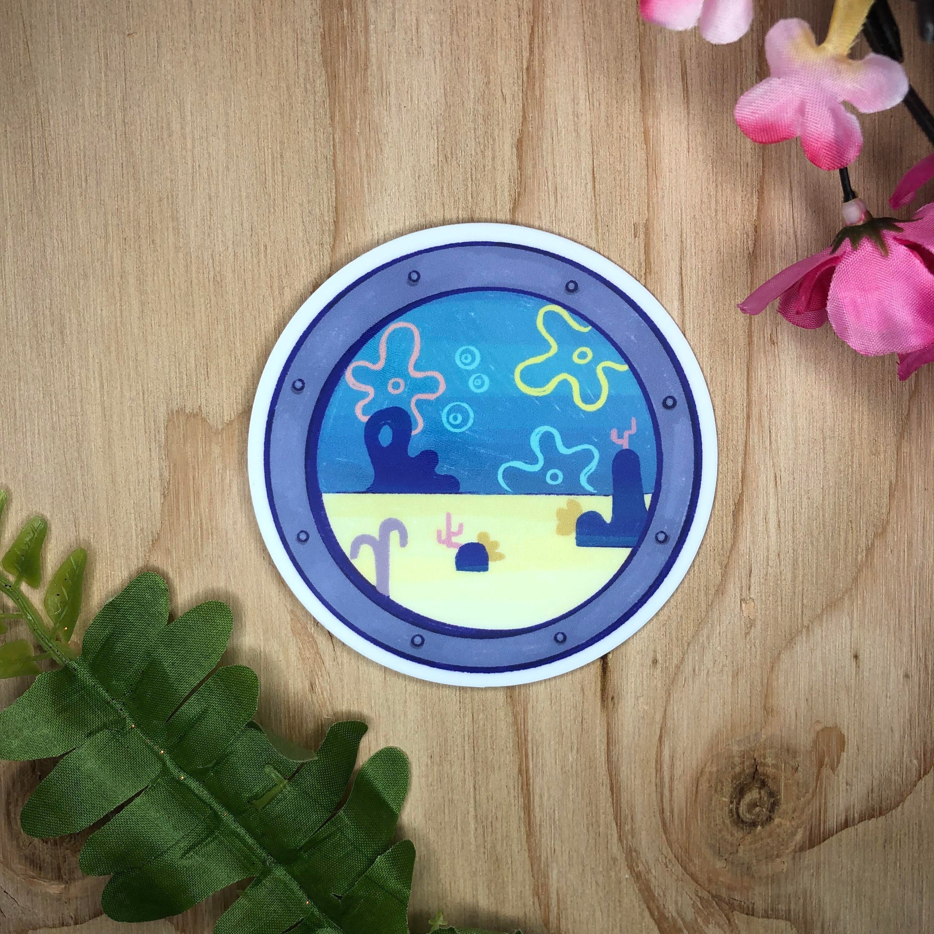 Spongebob Themed Bikini Bottom Window Sticker Window Porthole Water