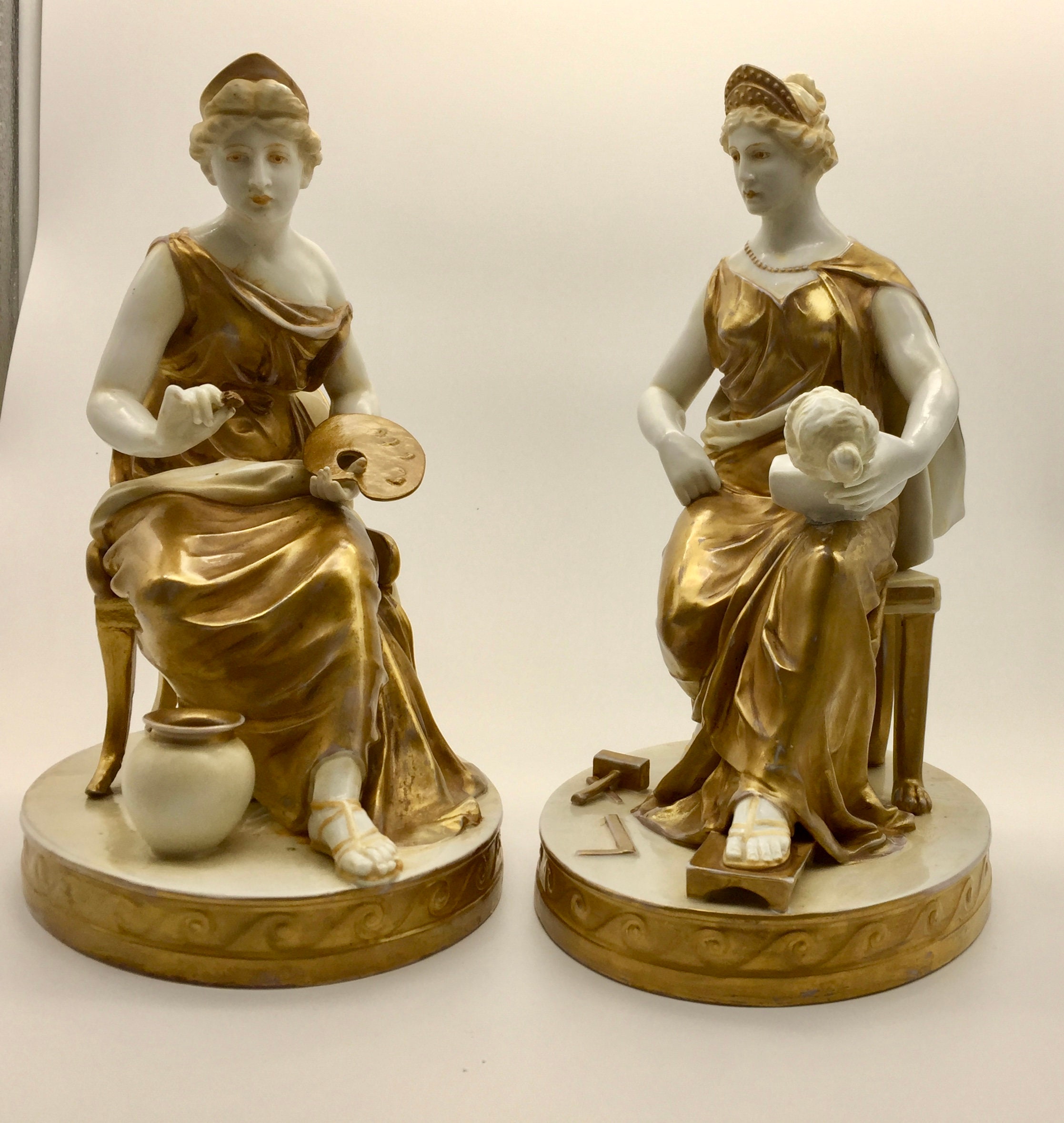 Antike Pr Neapel Capo di Monte klassische Figuren um 1820