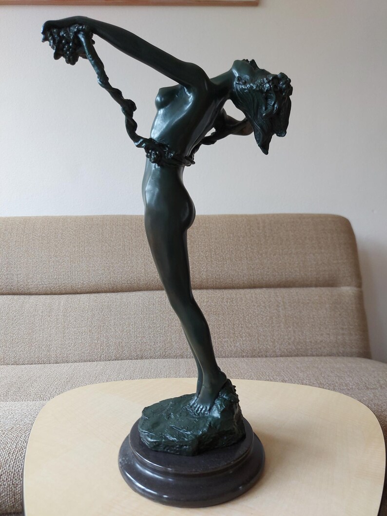 Bronze Sculpture Statue Nude Woman The Vine After Harriet Whitney Frishmuth Signed Handmade