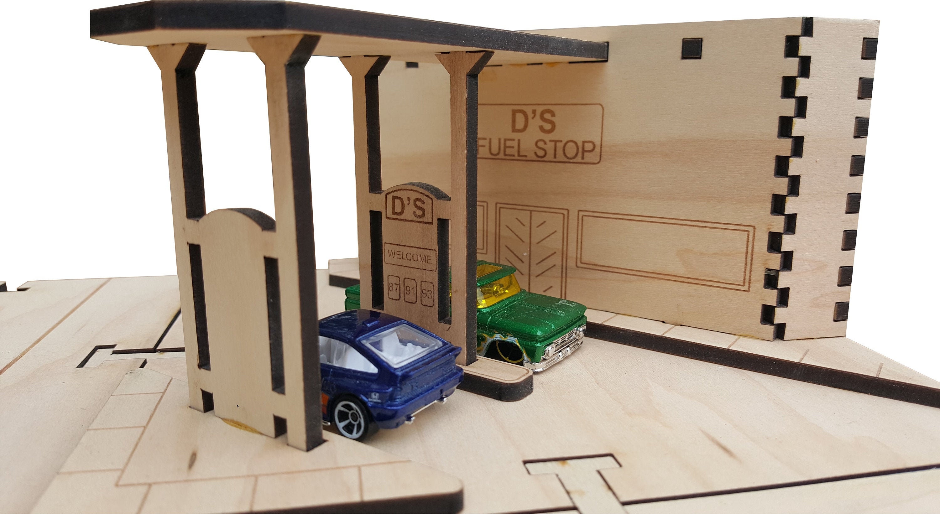 Gas Station Building Kit DIY Matchbox Hot Wheels Toy Etsy