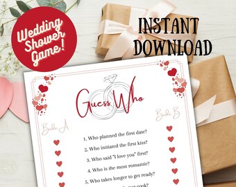 Same Sex Guess Who Bride Game She Said She Said Bridal Etsy